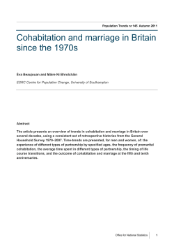 Population Trends 145, Autumn 2011