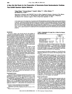 A New Sol-Gel Route for the Preparatlon of Nanometer