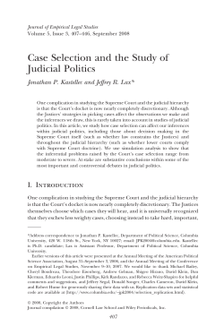 Case Selection and the Study of Judicial Politics