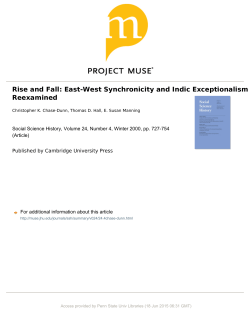 Rise and Fall: East-West Synchronicity and Indic Exceptionalism