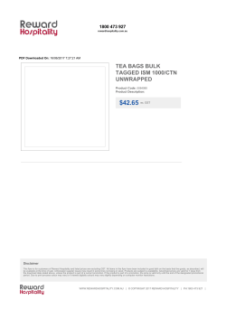 TEA BAGS BULK TAGGED ISM 1000/CTN UNWRAPPED