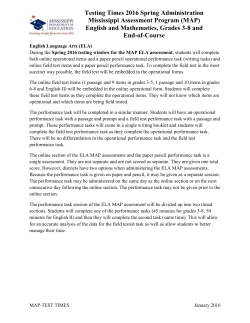 MAP Spring Administration 2016 Testing Times