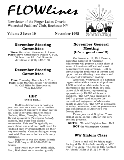 Newsletter of the Finger Lakes-Ontario Watershed Paddlers` Club
