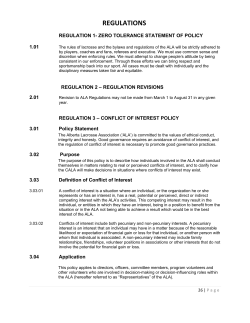 2016 ALA Regulations