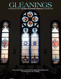 THE NEWSLETTER OF Calvary Fellowship homes ■ FALL