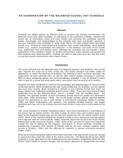 an examination of the balanced school day schedule