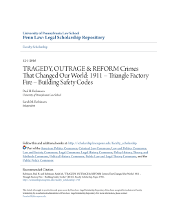1911 &ndash; Triangle Factory Fire &ndash; Building Safety Codes
