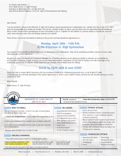 OGJH Summer 2017 NYC/DC Trip Information