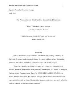 The Person-situation Debate and the Assessment
