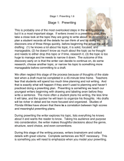 Stage 1: Prewriting