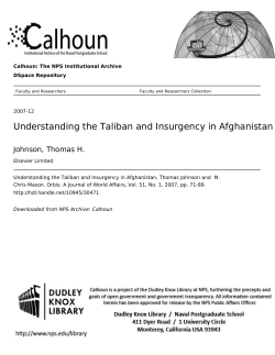 Understanding the Taliban and Insurgency in Afghanistan