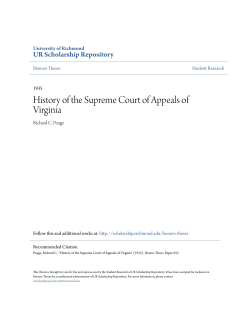 History of the Supreme Court of Appeals of Virginia