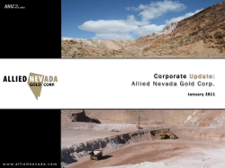 Corporate Update: Allied Nevada Gold Corp.