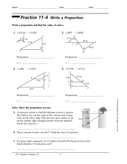 Practice 11-4 Write a Proportion