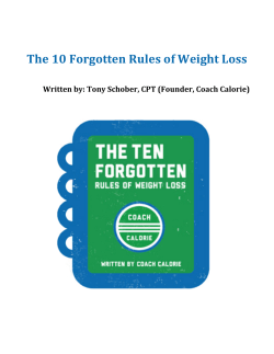 The 10 Forgotten Rules of Weight Loss (New Edition)