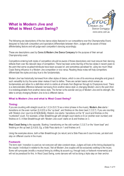 What is Modern Jive and What is West Coast Swing?