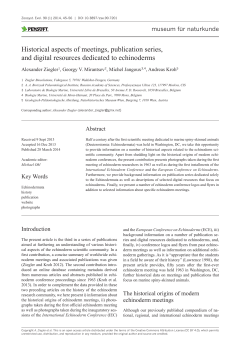 Historical aspects of meetings, publication series, and digital