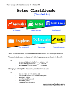 This is to help with video Impersonal Se