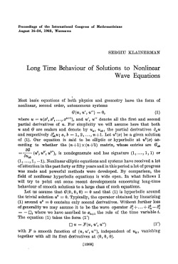 Long Time Behaviour of Solutions to Nonlinear Wave Equations