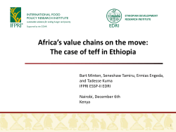 Africa`s value chains on the move: The case of teff in