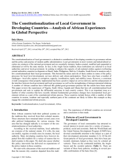 The Constitutionalization of Local Government in Developing
