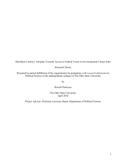 1 Distributive Justice: Attitudes Towards Access to Federal Courts in