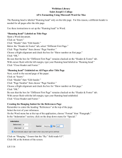 APA Formatting in Word for Mac