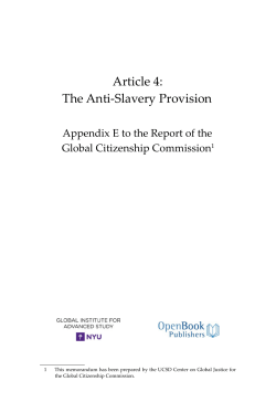 Article 4: The Anti-Slavery Provision