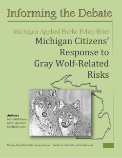 Michigan Citizen`s Response to Gray Wolf-Related Gray Risks