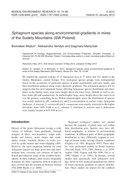 Sphagnum species along environmental gradients in mires of the