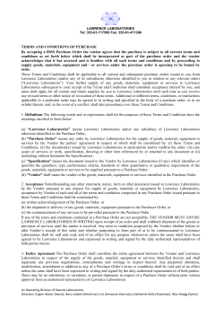 TERMS AND CONDITIONS OF PURCHASE By accepting a BMS