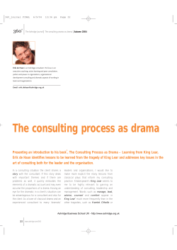 The Consulting Process as Drama