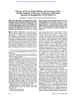 The Use of Factor Eight Inhibitor By