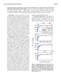 THE ABUNDANCE AND ISOTOPIC SIGNATURE OF CHLORINE IN
