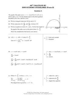 AP&reg; CALCULUS BC 2009 SCORING GUIDELINES