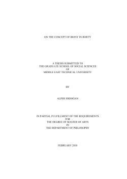 on the concept of irony in rorty a thesis