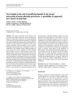 New insight in the role of modifying ligands in the sol