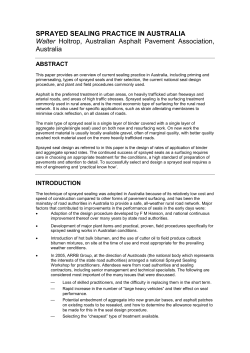 Sprayed Sealing Practice in Australia