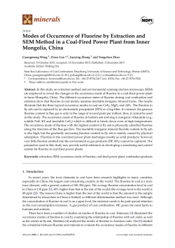 Modes of Occurrence of Fluorine by Extraction and SEM Method in a