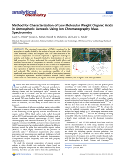 Method for Characterization of Low Molecular Weight Organic Acids