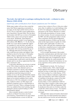 Obituary - The Association for Science Education