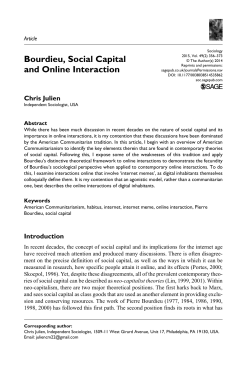 Bourdieu, Social Capital and Online Interaction