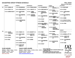SAUGERTIES GROUP FITNESS SCHEDULE