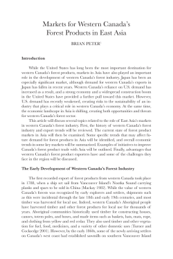 Markets for Western Canada`s Forest Products in East Asia