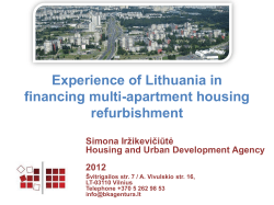JESSICA IN LITHUANIA An Effort to Renovate Apartment Blocks