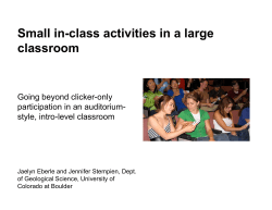 Small in-class activities in a large classroom