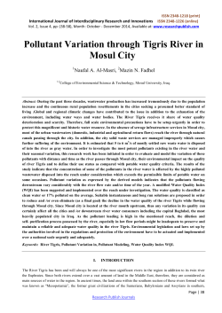 Pollutant Variation through Tigris River in Mosul City