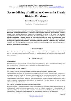 Secure Mining of Affiliation Governs In Evenly Divided Databases
