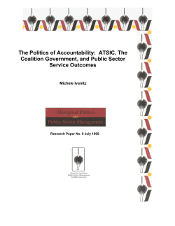 The Politics of Accountability: ATSIC, The Coalition Government