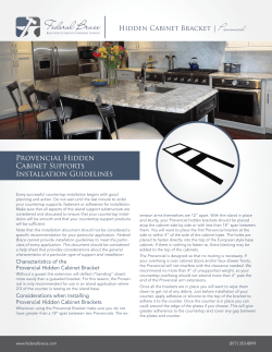 Provencial Hidden Cabinet Supports Installation Guidelines